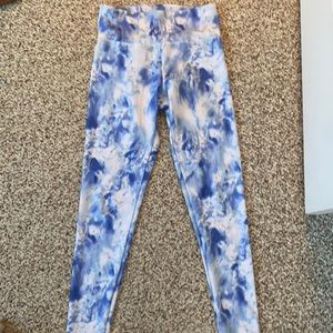 Medium blue and white workout leggings